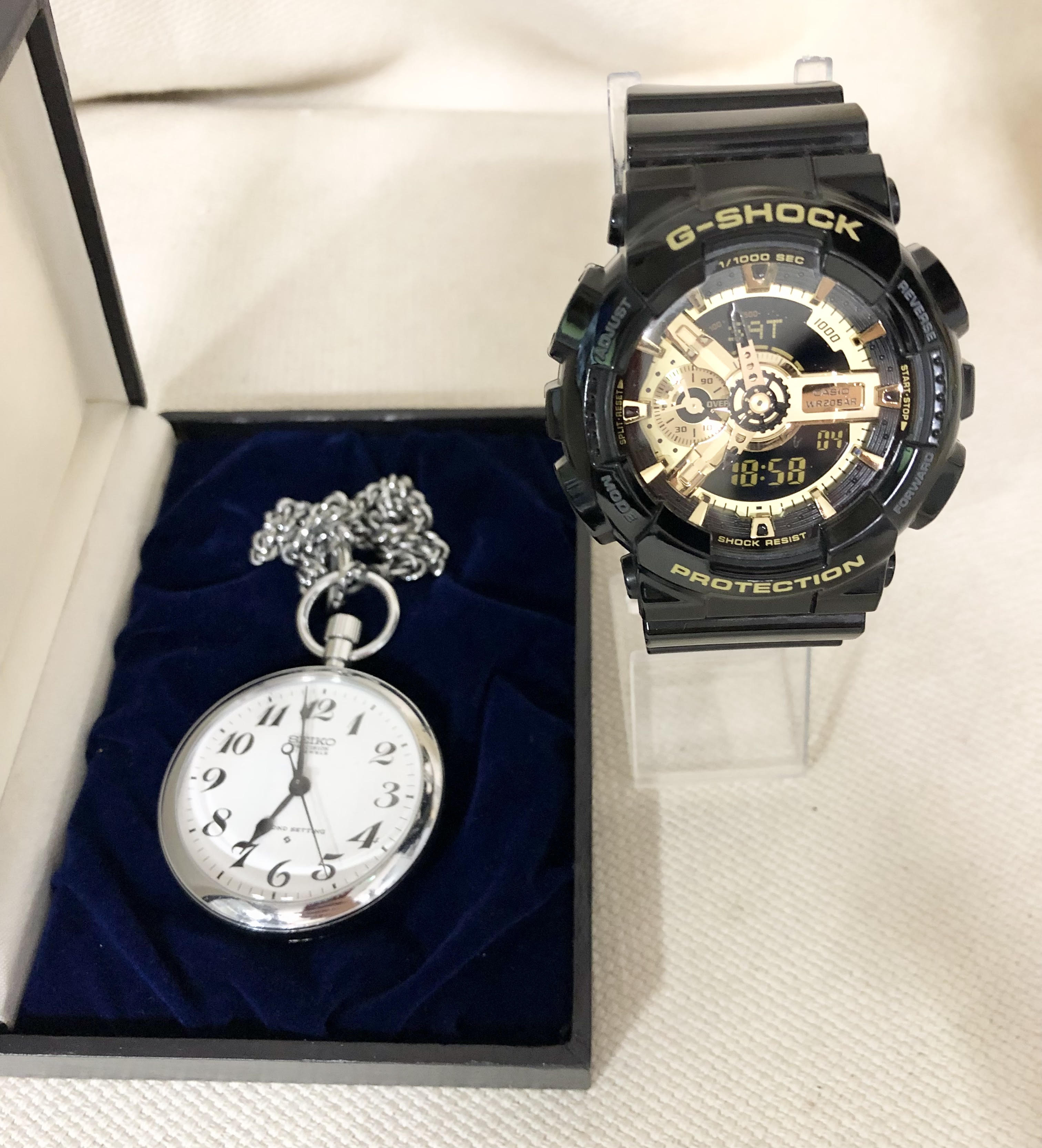 SEIKO　手巻き懐中時計、CASIO G-SHOCK買取いたしました。のイメージ