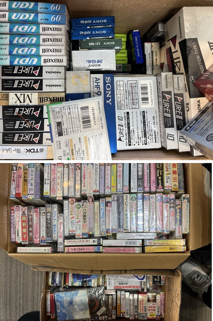 レトロカセットテープたくさん買取ました。 全部未使用品です。のイメージ