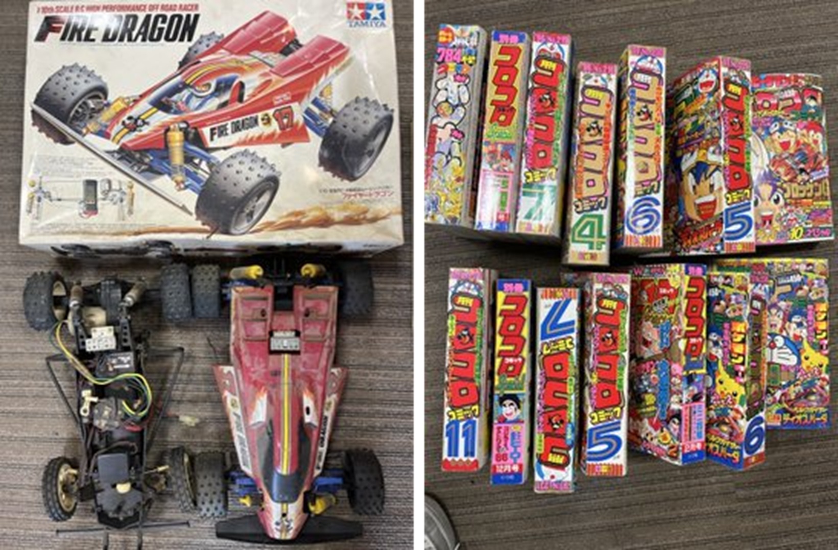 1990年代後半のコロコロコミックとファイヤドラゴン、ホーネットラジコン買取ました。のイメージ
